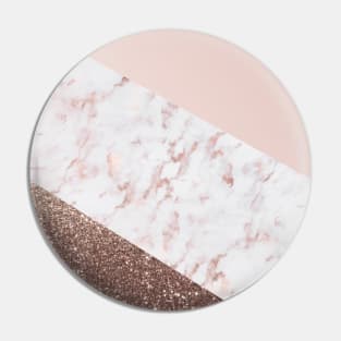 Copper pink marble color block geometric Pin