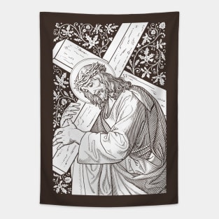 Jesus Christ with Cross Tapestry