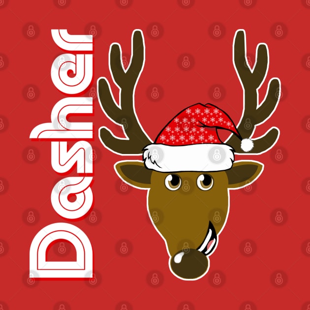 Dasher, Family Christmas Santa Anime 8+ Reindeer Tshirts by TonTomDesignz