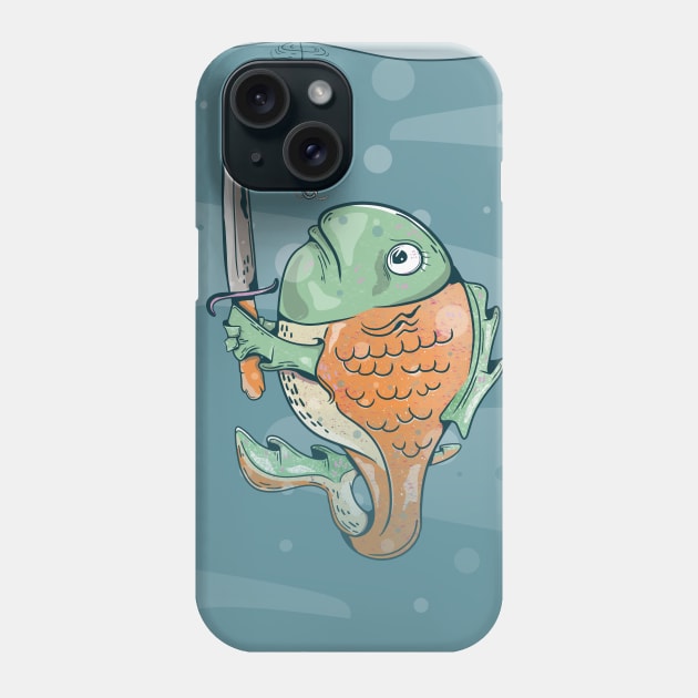 Fish with a knife Phone Case by mailboxdisco