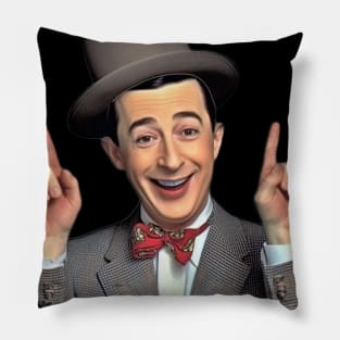 pee wee herman with big hat and suit Pillow