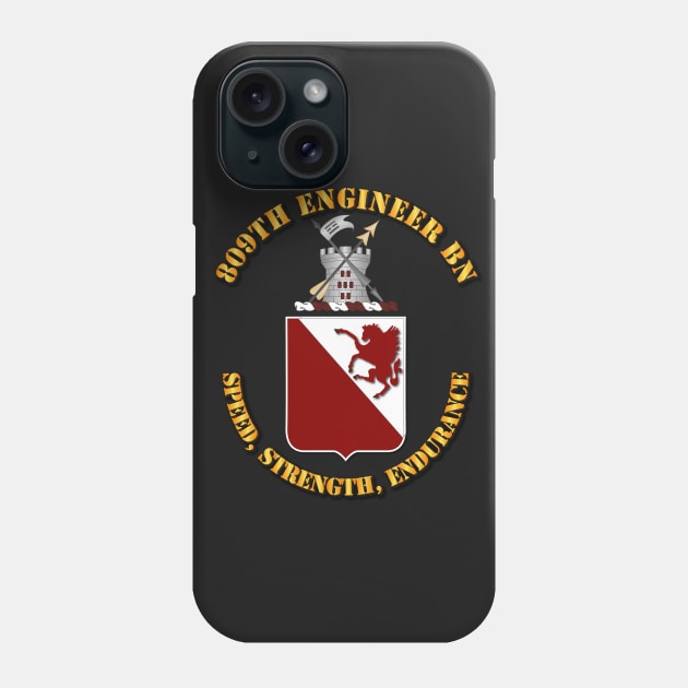 809th Engineer Bn - Coat of Arms w Motto Phone Case by twix123844