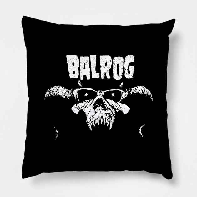 Balrog (Black Print) Pillow by Miskatonic Designs