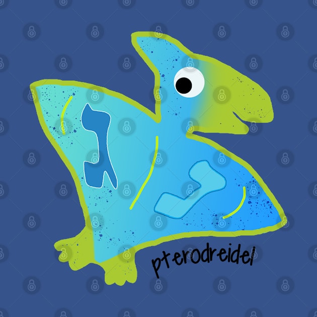 Hanukkah Dino Pterodreidel by Del Doodle Design