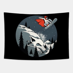 red hood snowboarder Tapestry