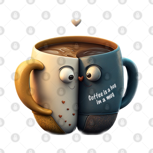 Coffee is a hug in a mug by baseCompass