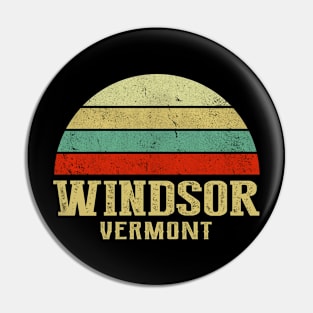 WINDSOR VERMONT Vintage Retro Sunset Pin