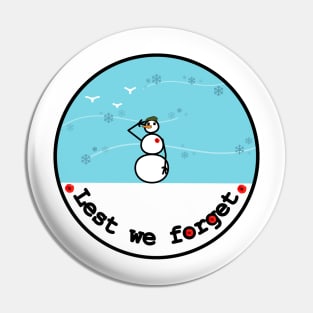 Frosty the Snowman on Remembrance Day Pin