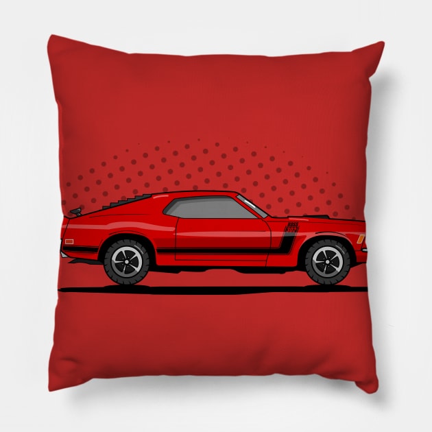 1970 Boss 302 Muscle Car Pillow by CC I Design