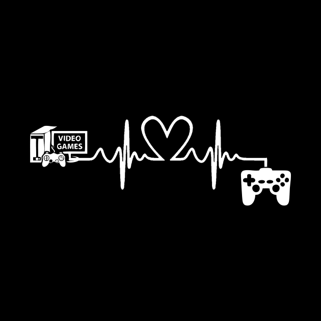 Gamer Heartbeat Funny Video Gamer Gift Gaming Geek Heartbeat by GoodArt