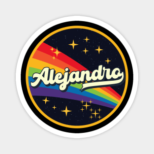 Alejandro // Rainbow In Space Vintage Style Magnet