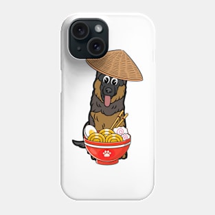 Funny guard dog is eating noodles Phone Case