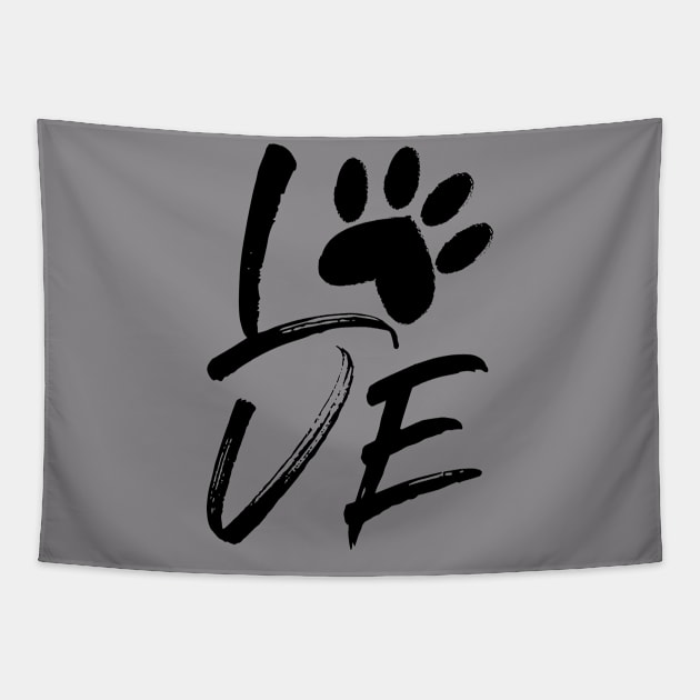 Love paw T-shirt Tapestry by sarahalhadeethi