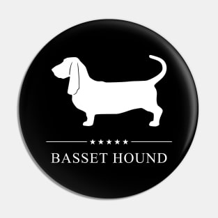 Basset Hound Dog White Silhouette Pin