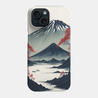 Serene Mount Fuji Sunset - Peaceful River Scenery Phone Case