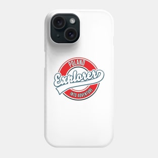 Poland explorer into adventure logo. Phone Case