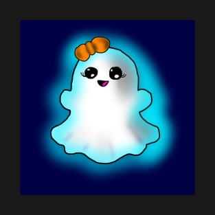 A Cute Little Ghost Girl With An Orange Bow! T-Shirt