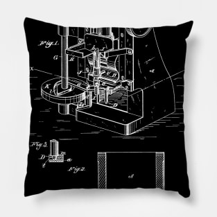 bullet-machine Vintage Patent Hand Drawing Pillow