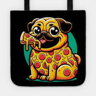 Pizza Pug Dog Eating Pizza Tote