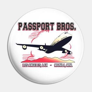 The pass port bros. brotherhood logo design Pin