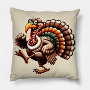 Old Turkey Funny Retro Bird for Thanksgiving Pillow