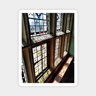 Light through a stain glass window - Cragside House, Northumberland, UK Magnet