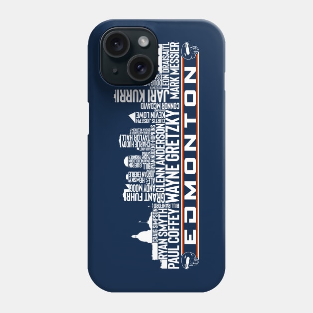 Edmonton Hockey Team All Time Legends, Edmonton City Skyline Phone Case by Legend Skyline