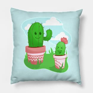 Cute Cactus Buddies Pillow