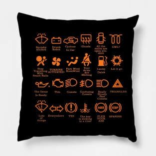 Funny car dash icons, Funny Cars - Gift For car lover Pillow