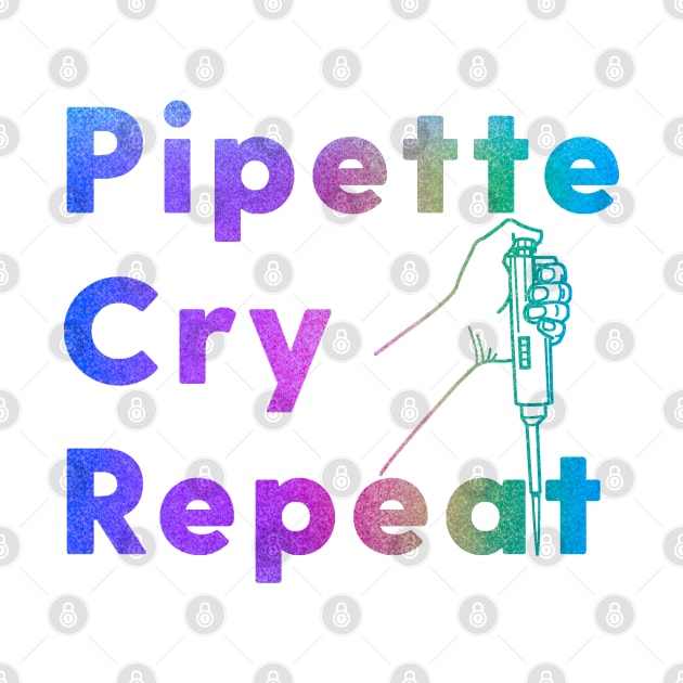 PCR Pipette Cry Repeat Colorful Rainbow Glitter Sparkle Micropipette by labstud