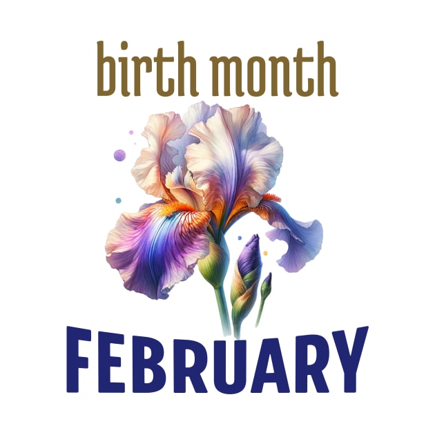 February Birth Month Flower Iris by ArtVault23