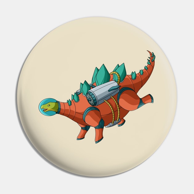 Stegosaurus Dinosaur Astronaut Pin by Kanvasdesign