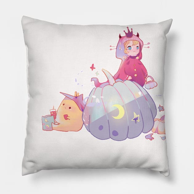 Halloween Pillow by Miya Gu Art