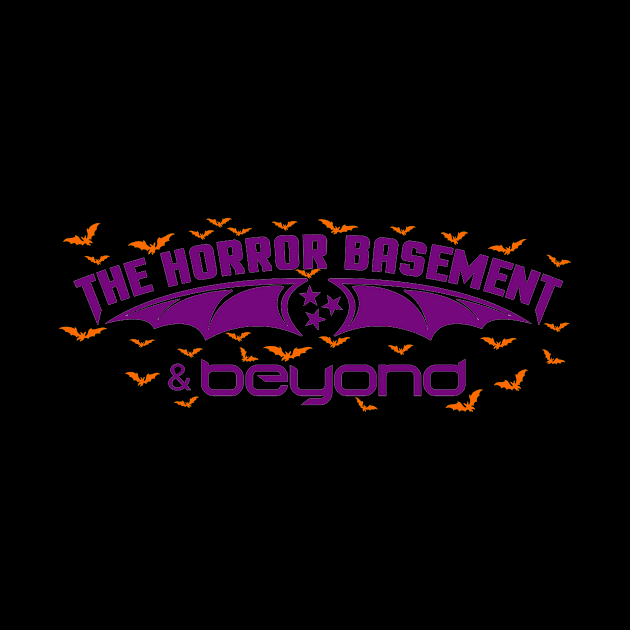 The Horror Basement & Beyond Halloween Purple T-Shirt by TheHorrorBasementPodcast