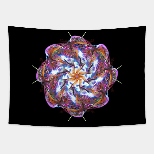 Spiral Arm Flame Mandala Tapestry by crunchysqueak