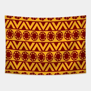 Brown and yellow colour floral geometric pattern Tapestry