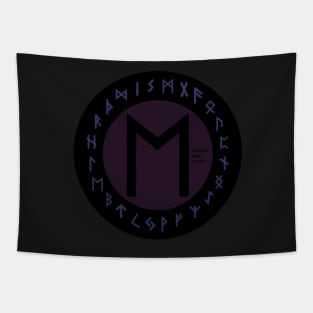 Purple Ehwaz Elder Futhark Rune | Viking | Pagan Symbol Tapestry