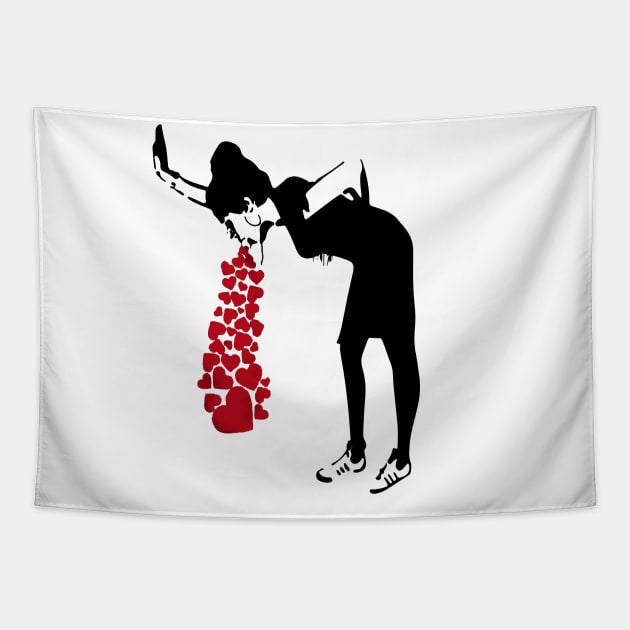 BANKSY Lovesick Tapestry by inkstyl