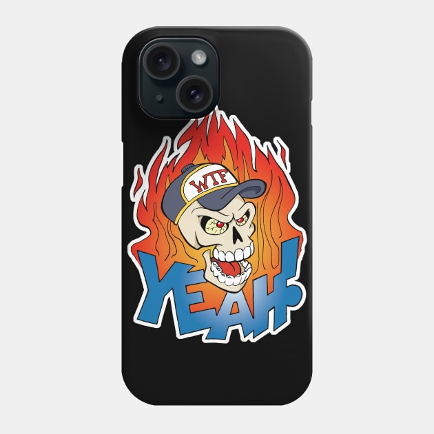 Skull on fire Phone Case by Vick Debergh