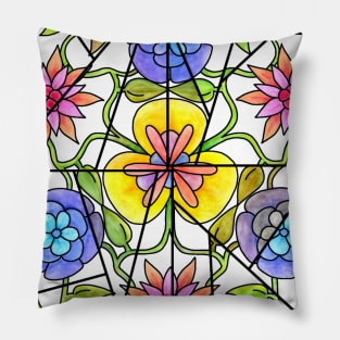 Stained Glass Vining Bouquet Pillow