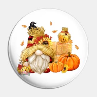 Fall Gnome Scarecrow Gnome Fall Halloween Thanksgiving Pin