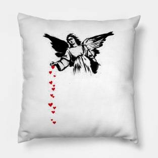 Banksy's Angel Hearts Pillow