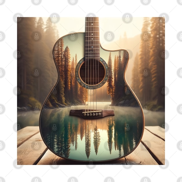 Tree Reflection in Nature Guitar by thejamestaylor