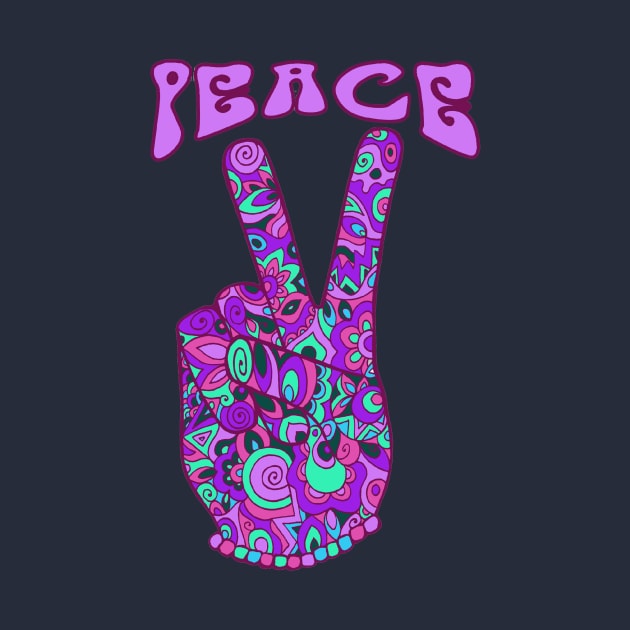 Peace Sign in Groovy Psychedelic Colours by TimeTravellers