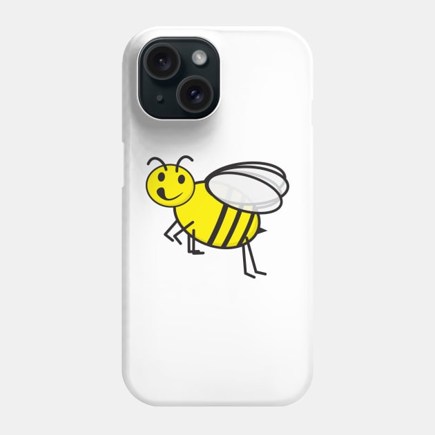 Smiling Bee flying clipart Phone Case by sigdesign