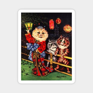 Japanese Beauty Cat by Louis Wain Magnet
