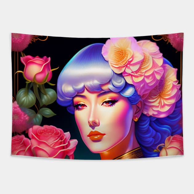 Young Agatha Christie Retro Art Tapestry by Zachariya420