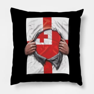 Tonga Flag English Flag Ripped - Gift for Togan From Tonga Pillow