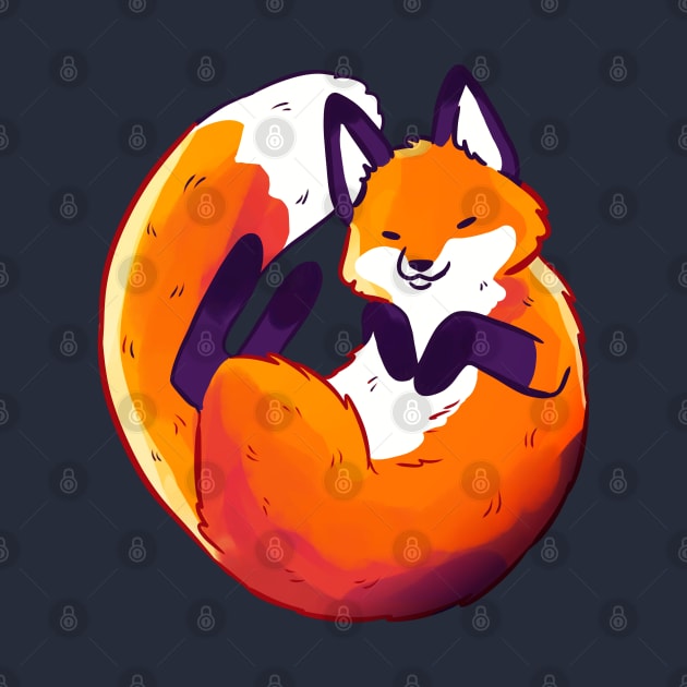 Cute sleeping fox illustration by Yarafantasyart