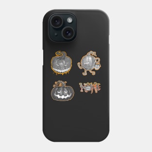 Halloween Grey Jack O' Lantern Sticker Pack Phone Case